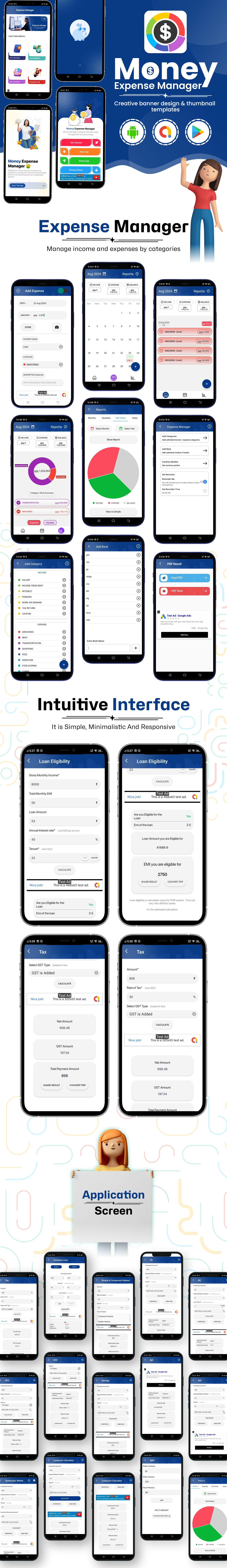 Money Expense Manager | Loan Comparison Calculator | EMI Calculator | Android App | Admob Ads